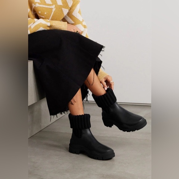 Moncler black knit Ginette rain boots - Picture 16 of 16